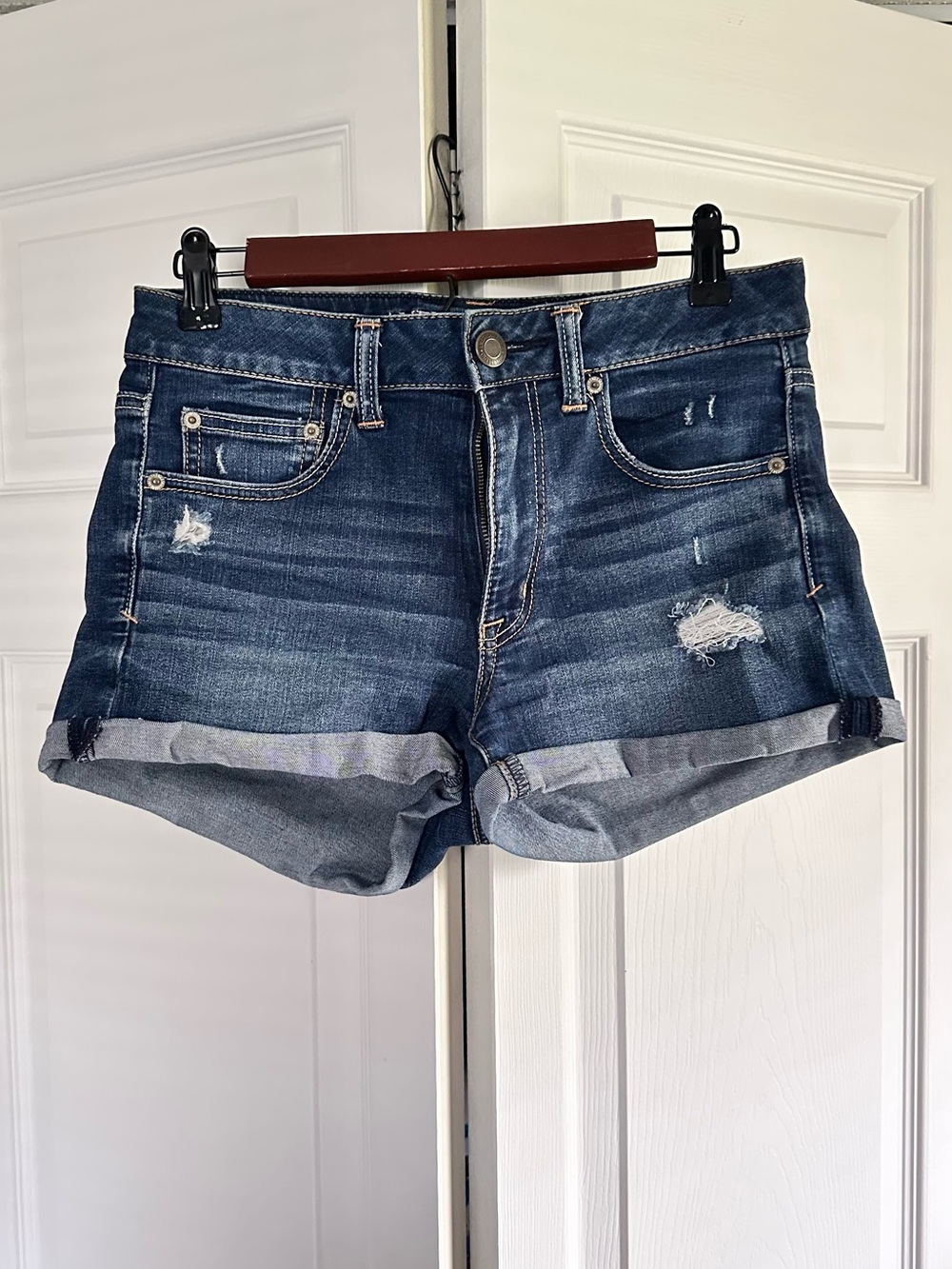 American Eagle Outfitters Hi-Rise Shortie Denim Shorts